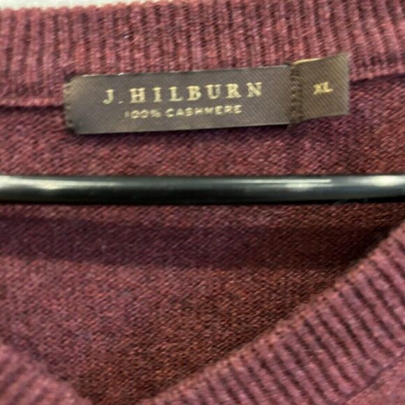 J. HILBURN 100% Cashmere V-Neck Maroon Sweater XL Great Condition Worn Once - Picture 5 of 9